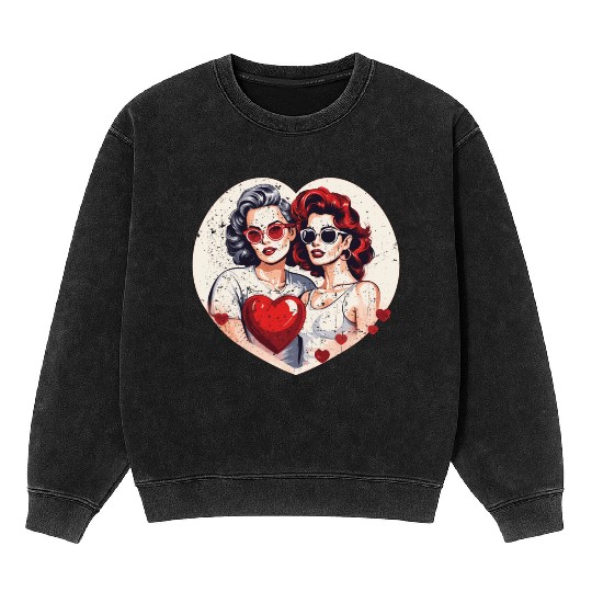 Valentines Day Outfit For Her And Her in love Mineral Wash Sweatshirts