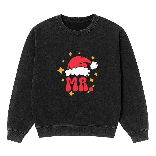 Mr And Mrs Claus Christmas Couples Matching Pajama Mineral Wash Sweatshirts
