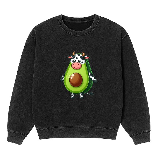 Avocado cow Mineral Wash Sweatshirts