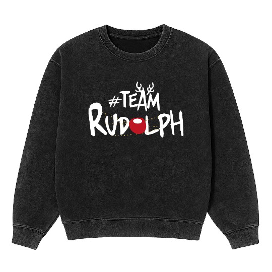 Team Rudolph Funny Christmas Reindeer Lover Meme Mineral Wash Sweatshirts