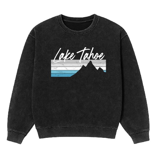 Lake Tahoe Nevada California Mountain Skiing Py Mineral Wash Sweatshirts