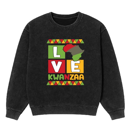 Happy Kwanzaa Vibes Black Heritage Holiday Mineral Wash Sweatshirts