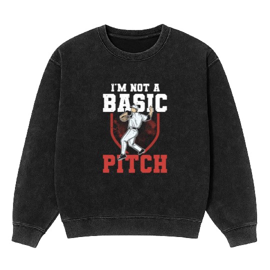 Funny Baseball Pitcher Mineral Wash Sweatshirts