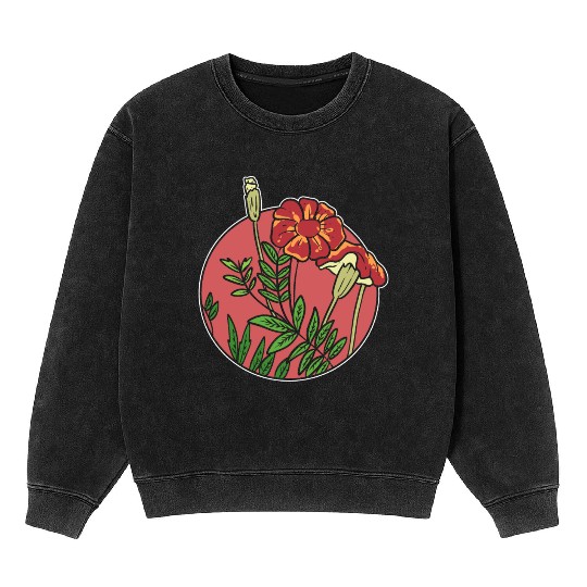 Mexican Marigold Nature Lover Gift Mineral Wash Sweatshirts