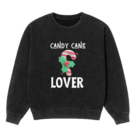 Candy Cane Lover Christmas Peppermint Candy Canes Mineral Wash Sweatshirts