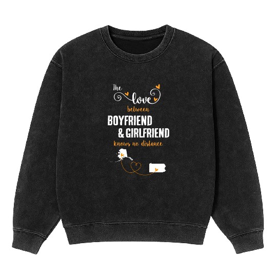 Love Between BF And GF Alaska To Pennsylvania Gift Mineral Wash Sweatshirts