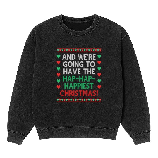 Merry Christmas Funny Ugly Christmas Sweater theme Mineral Wash Sweatshirts