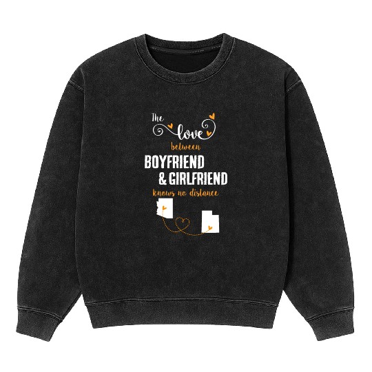 Love Between BF And GF Arizonna To Utah Gift Mineral Wash Sweatshirts