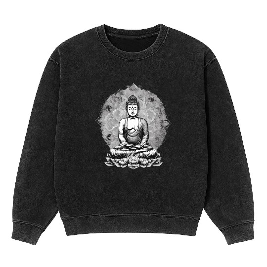 Nirvana Buddhism Mineral Wash Sweatshirts