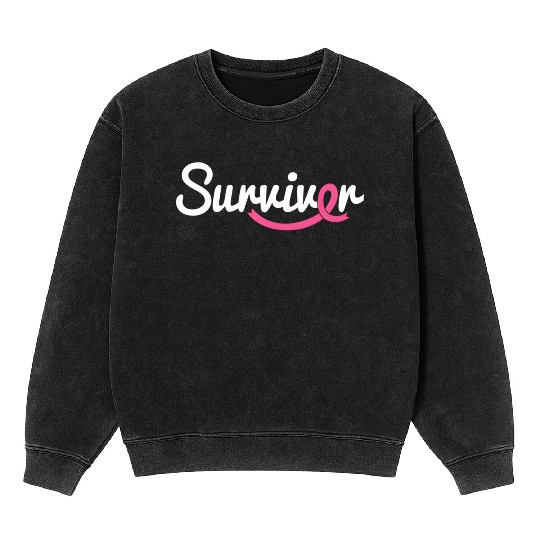 Breast Cancer Survivor K Ribbon Breast Cancer Awar Mineral Wash Sweatshirts