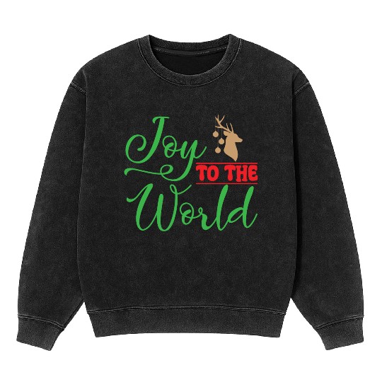 Joy to the world, Christmas design Mineral Wash Sweatshirts