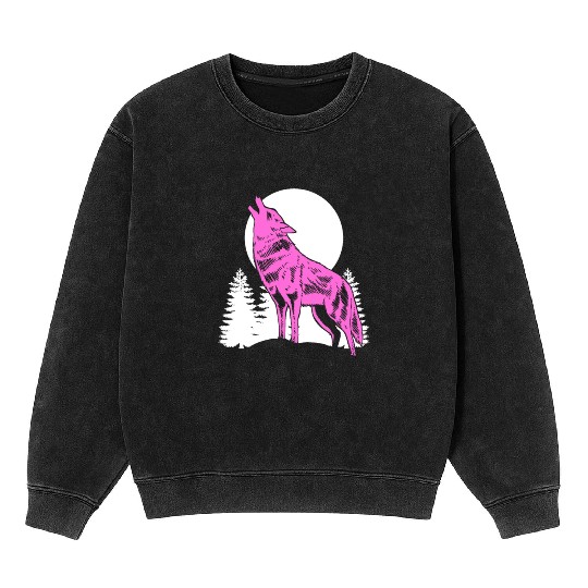 Mountain Wolf Furry Owner Gift Mineral Wash Sweatshirts