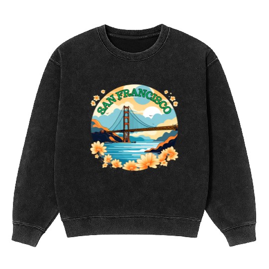 Golden Gate Bridge - San Francisco Mineral Wash Sweatshirts