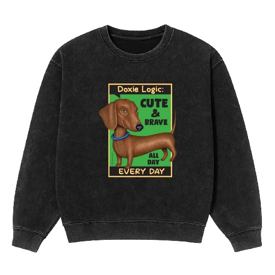 Dachshund Logic Mineral Wash Sweatshirts