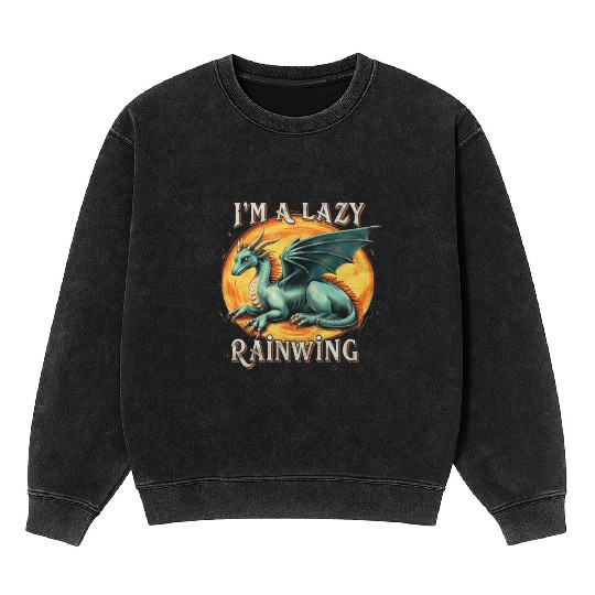 Chill Vibes Only: Lazy RainWing's Wings of Fire Mineral Wash Sweatshirts