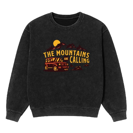 The mountains are calling Mineral Wash Sweatshirts