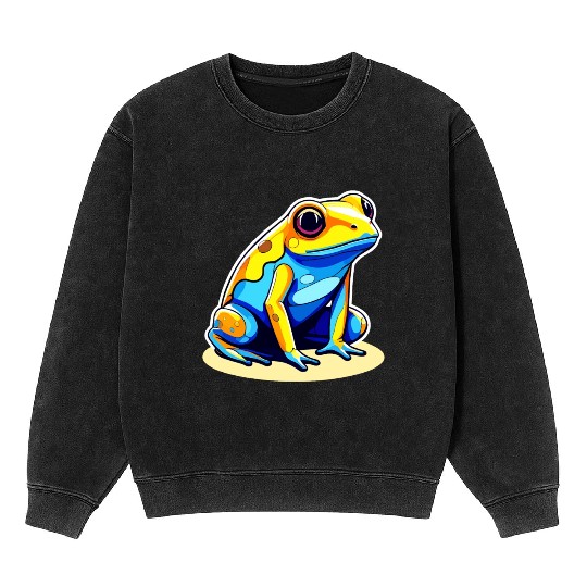 Golden Poison Frog Illustration Mineral Wash Sweatshirts