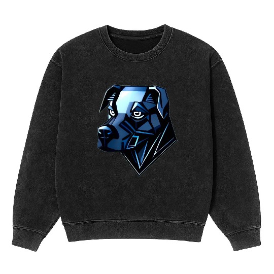 Dog Doberman Pinscher - Blue Polygons Mineral Wash Sweatshirts