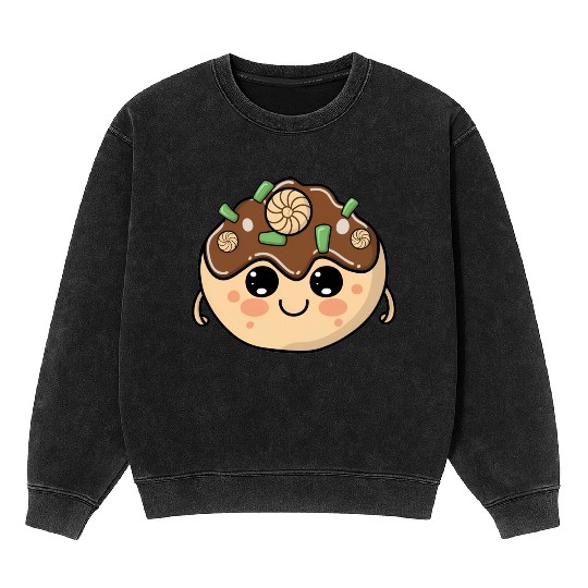 Cute Takoyaki Mineral Wash Sweatshirts