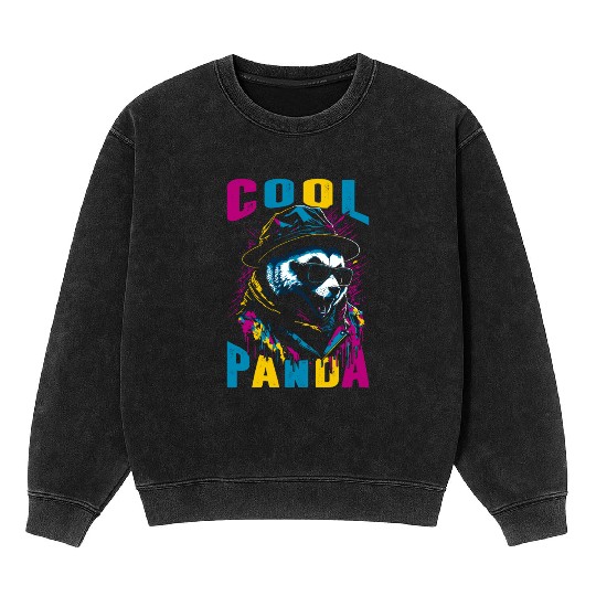 Cool Panda Mineral Wash Sweatshirts