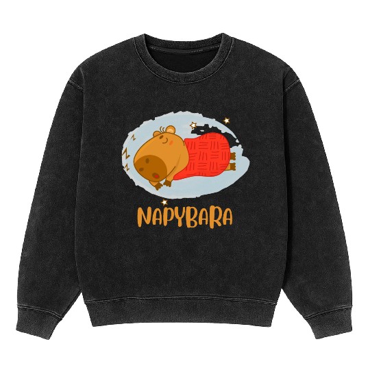 Sleepy Capybara Mineral Wash Sweatshirts
