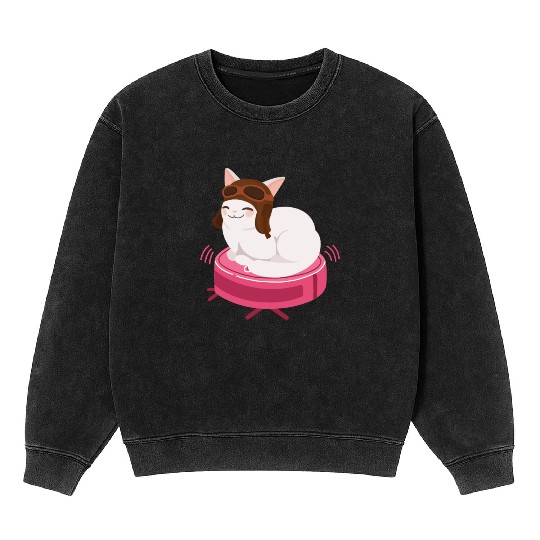 Robot Vacuum Cleaner Cat Robot Mineral Wash Sweatshirts