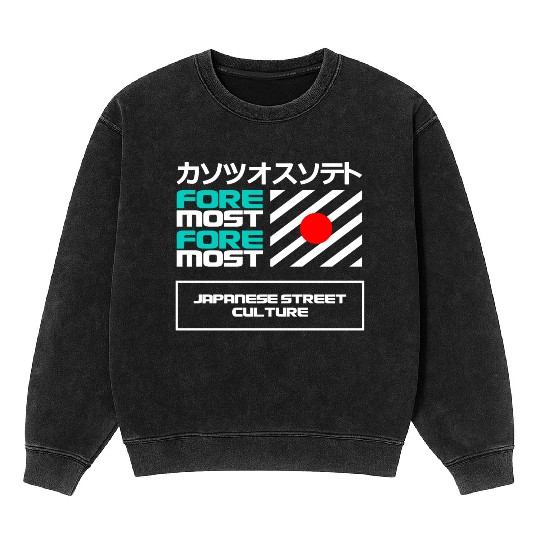 Foremost Japanese Street Culture Mineral Wash Sweatshirts
