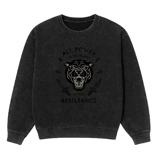 Black Panther All Power to the People Expect Mineral Wash Sweatshirts