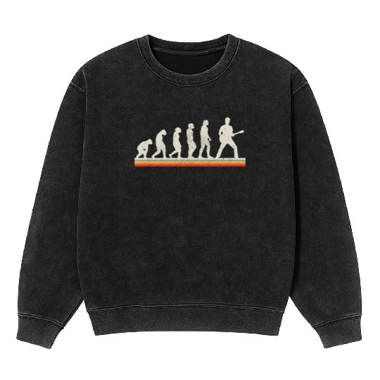 Guitar Player Gift Vintage Guitarist Mineral Wash Sweatshirts