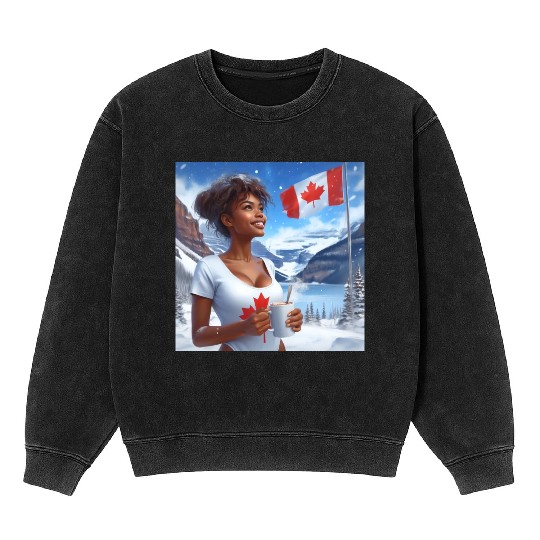 Canadian Winter Snow in Banff Canada Mineral Wash Sweatshirts
