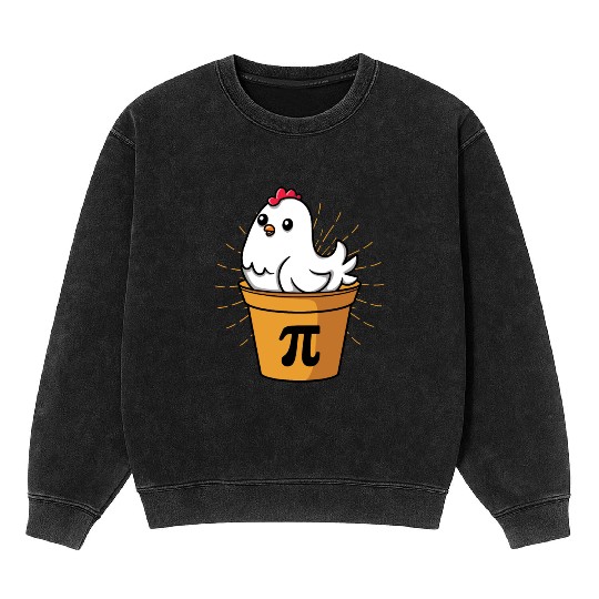 Chicken Pot Pie Funny Pi Day Math Equations Mineral Wash Sweatshirts