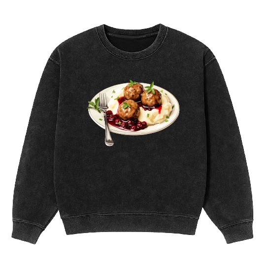 Swedish Meatballs Served With Mashed Potatoes and Mineral Wash Sweatshirts