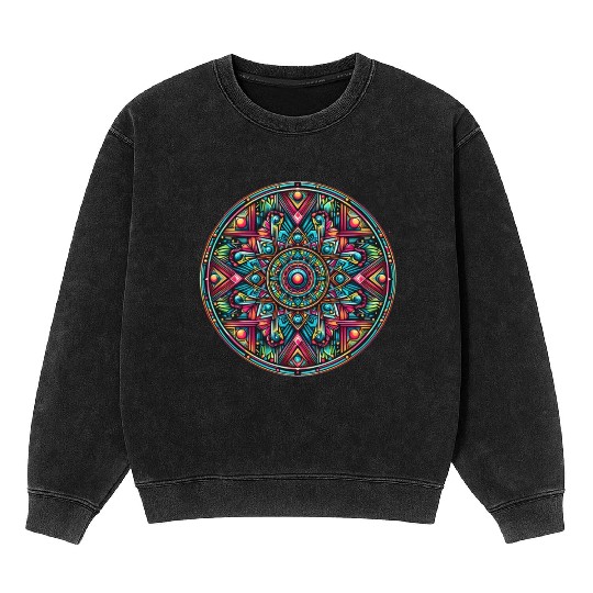 psychedelic mandala Mineral Wash Sweatshirts