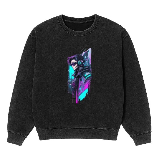 sci fi character v10 Mineral Wash Sweatshirts