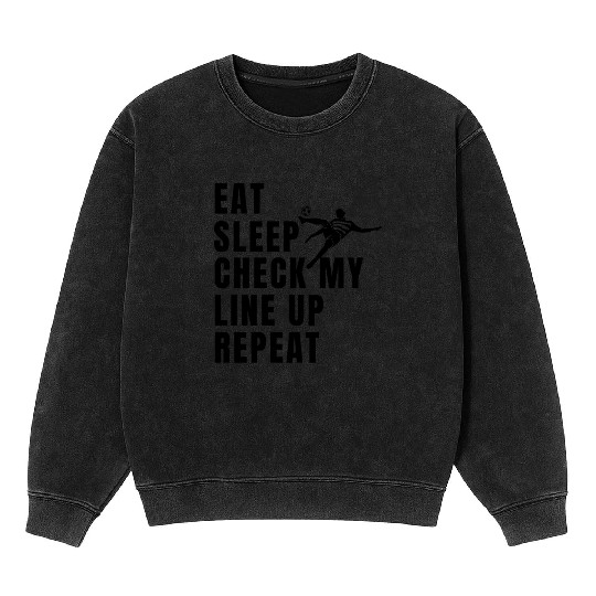 Eat Sleep Check my Lineup Repeat Fantasy Football Mineral Wash Sweatshirts