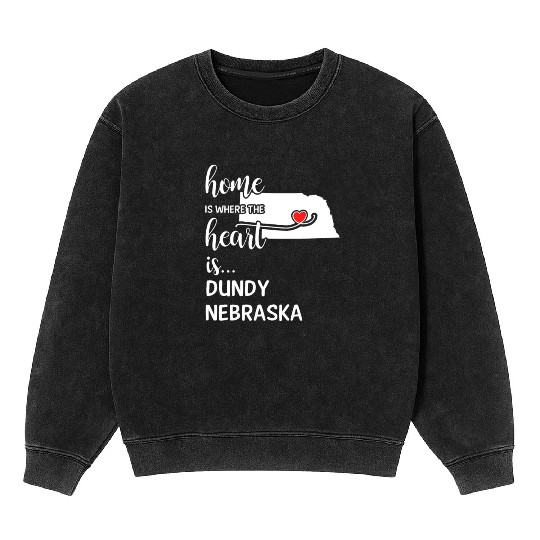 Dundy County Nebraska Is Where My Heart Is Gift Mineral Wash Sweatshirts