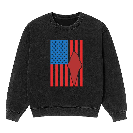 Ice Cream US Flag Mineral Wash Sweatshirts