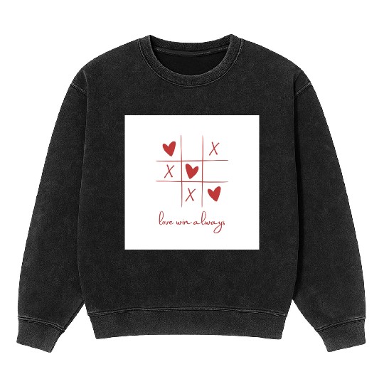 Beige Rouge Amour Saint Valentin Mineral Wash Sweatshirts