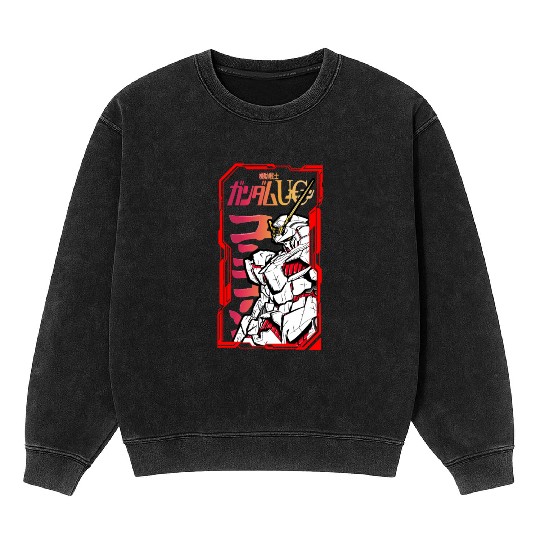 Gundam unicorn Mineral Wash Sweatshirts