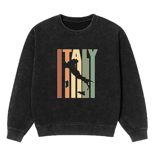 Italy Vintage Card Gift For Italians Mineral Wash Sweatshirts