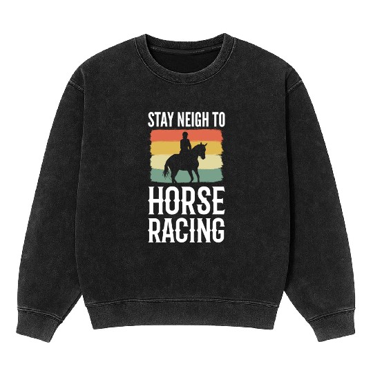 Horse Racing Horse Rider Mineral Wash Sweatshirts