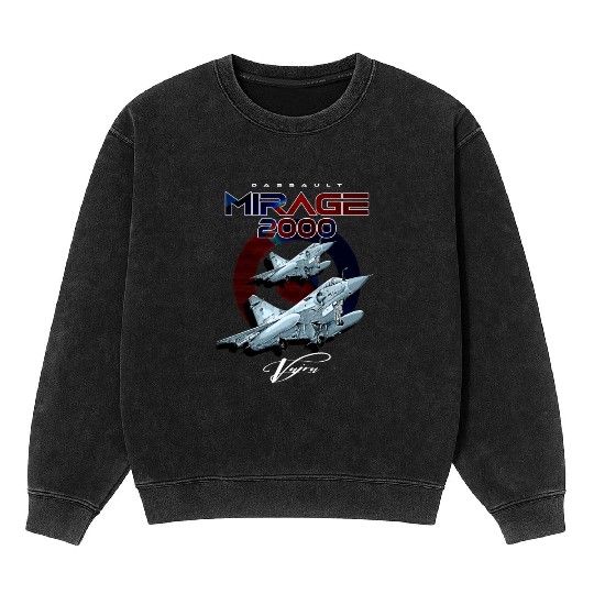 Dassault Mirage 2000 French Vintage Multi-Role Fig Mineral Wash Sweatshirts