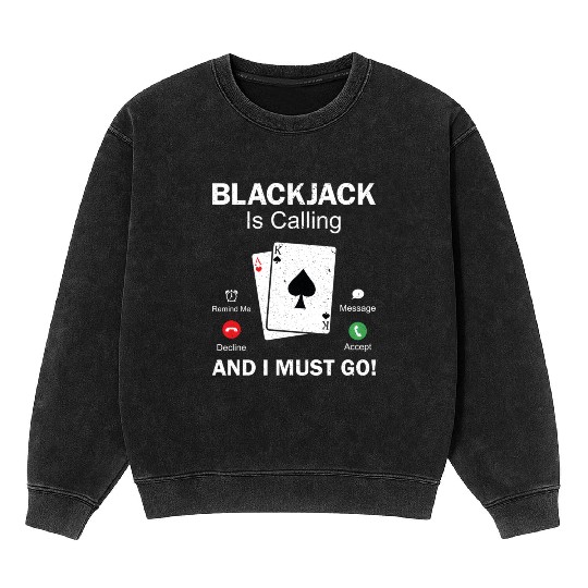 Blackjack Gambling 21 Blackjack Mineral Wash Sweatshirts