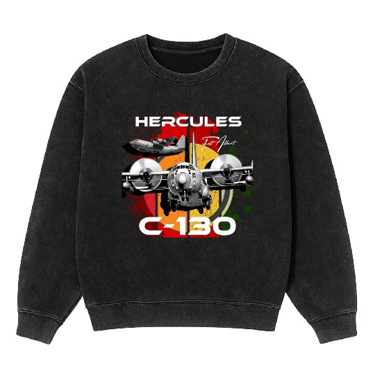 C-130 Hercules Military Aircraft Mineral Wash Sweatshirts
