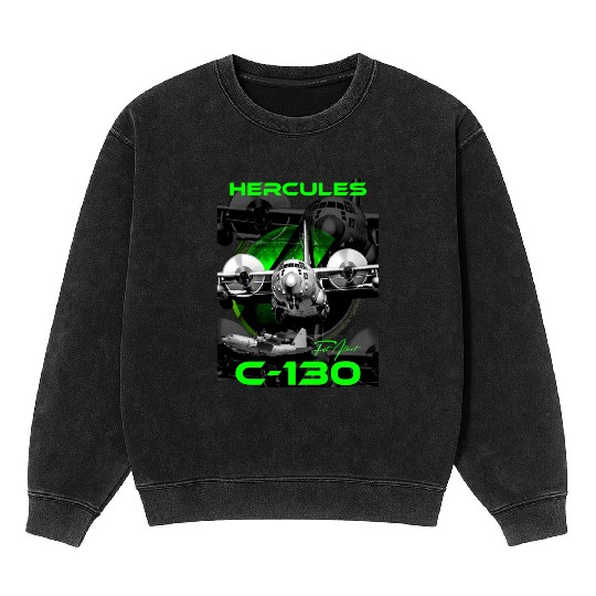 C-130 Hercules Military Aircraft Mineral Wash Sweatshirts