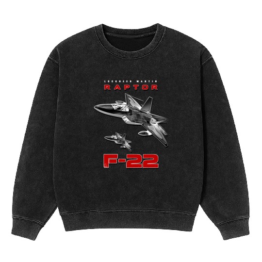 F-22 Raptor Fighterjet Us Air Force Warbird Mineral Wash Sweatshirts