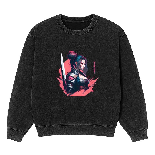 Cyberpunk Samurai Cyberpunk Mineral Wash Sweatshirts