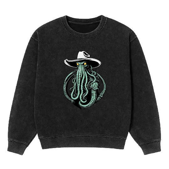 Weird Wild West - Cthulhu Cowboy Mineral Wash Sweatshirts