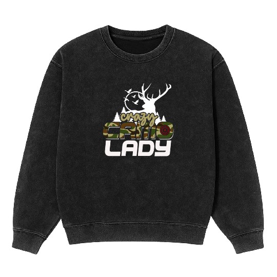 Crazy Camo Lady Women's Deer Hunting Season Camo Mineral Wash Sweatshirts