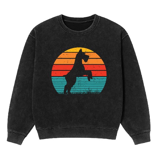 Schnauzer Dog Sunset Mineral Wash Sweatshirts